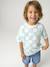 Short-sleeved T-shirt aqua green+white 
