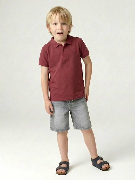 Short Sleeve Polo Shirt, Embroidery on the Chest, for Boys blue+BLUE MEDIUM SOLID WITH DESIGN+Green+pale yellow+terracotta+WHITE LIGHT SOLID WITH DESIGN 