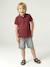 Short Sleeve Polo Shirt, Embroidery on the Chest, for Boys blue+BLUE MEDIUM SOLID WITH DESIGN+Green+pale yellow+terracotta+WHITE LIGHT SOLID WITH DESIGN 
