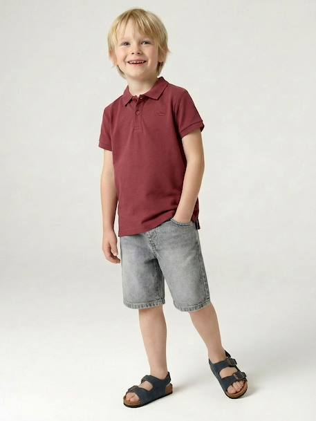 Short Sleeve Polo Shirt, Embroidery on the Chest, for Boys blue+BLUE MEDIUM SOLID WITH DESIGN+Green+pale yellow+terracotta+WHITE LIGHT SOLID WITH DESIGN 