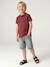 Short Sleeve Polo Shirt, Embroidery on the Chest, for Boys blue+BLUE MEDIUM SOLID WITH DESIGN+Green+pale yellow+terracotta+WHITE LIGHT SOLID WITH DESIGN 