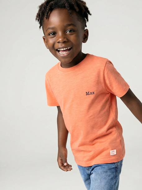 Short Sleeve T-Shirt, for Boys Blue+Green+mango+red+white 
