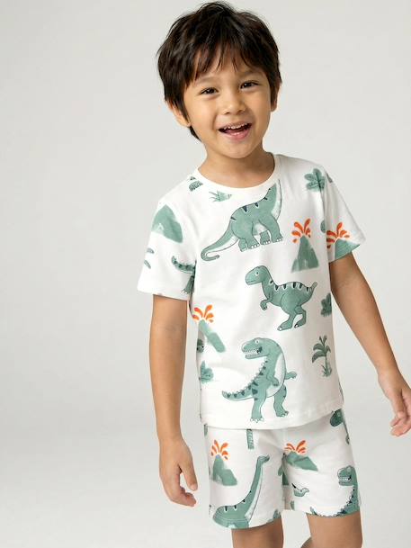 Pack of 2 dinosaur playsuit pyjamas for boys sage green 