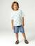 Short-sleeved T-shirt aqua green+white 