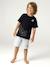 Boys' cotton pyjama shorts with PLAYSTATION logo black 