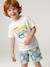 Cotton t-shirt and short set for boys ecru 