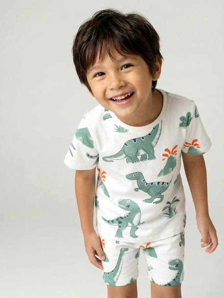 Pack of 2 dinosaur playsuit pyjamas for boys sage green 
