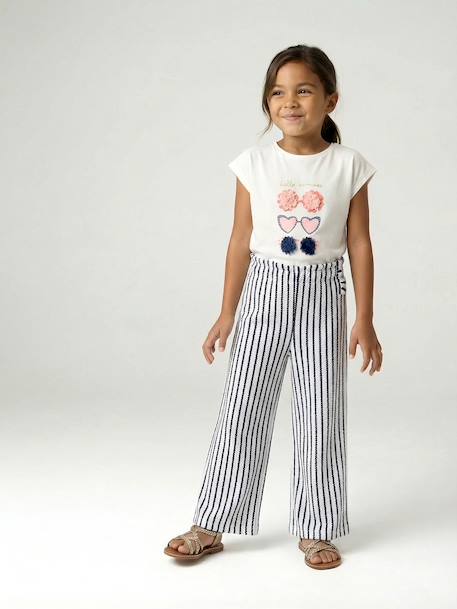 Wide striped knitted leggings striped blue+striped red 