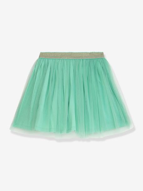 Tulle skirt with cherry embroidery DANAMADE for girl mint green 