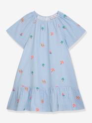 Short-sleeved blue and white striped dress DANAMADE for girl