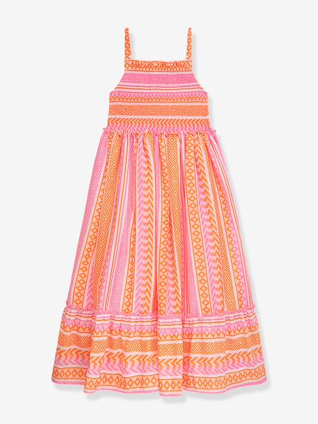Dress with floral and geometric patterns DANAMADE for girl orange 