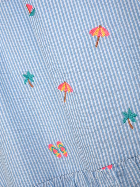 Short-sleeved blue and white striped dress DANAMADE for girl blue 