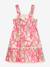 Summer dress with frilled skirt, palm print DANAMADE for girl rose 