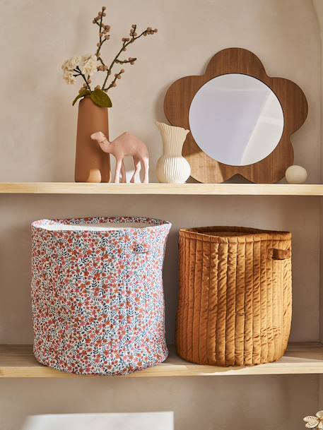 Pack of 2 RETRO FLOWER baskets cinnamon 