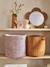Pack of 2 RETRO FLOWER baskets cinnamon 