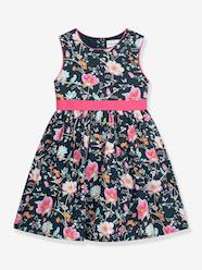 -Floral print dress with belt DANAMADE for girl