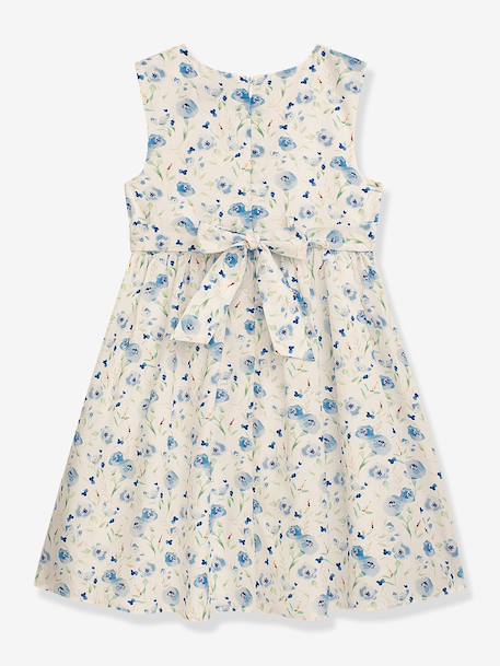 Summer floral print smocked-waist dress DANAMADE for girl peach 