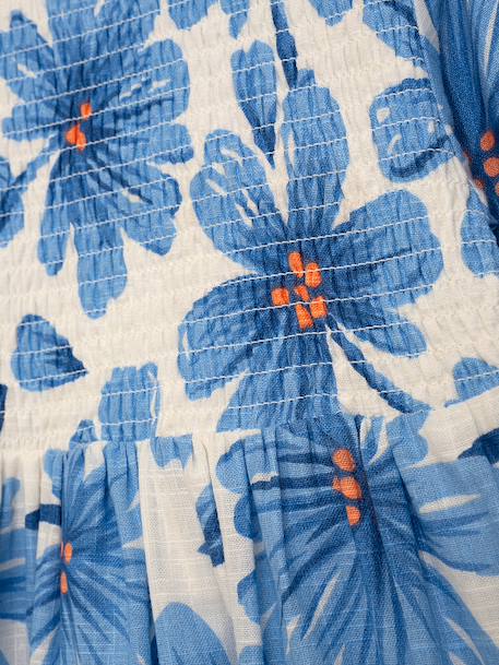 Floral print long-sleeved dress DANAMADE for girl blue 