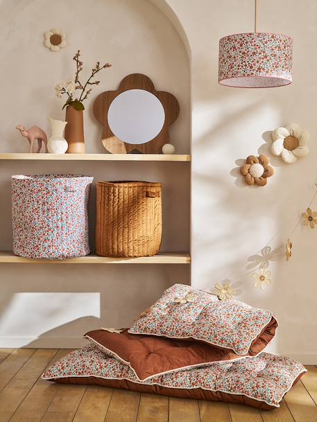 Rattan flower garland beige 