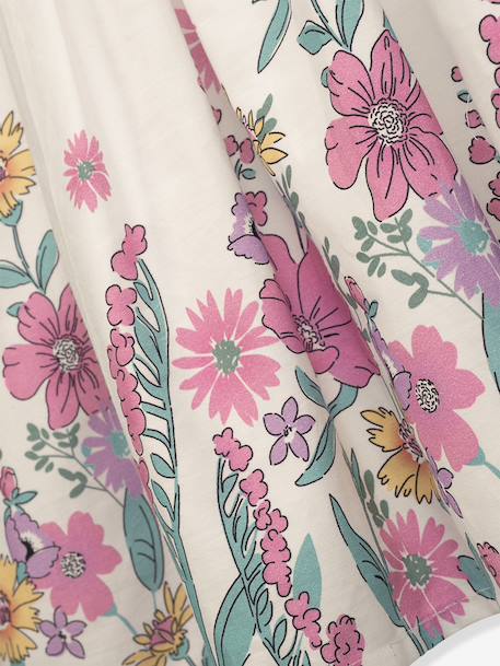 Short-sleeved floral print dress DANAMADE for girl cream 