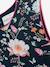 Floral print dress with belt DANAMADE for girl navy blue 