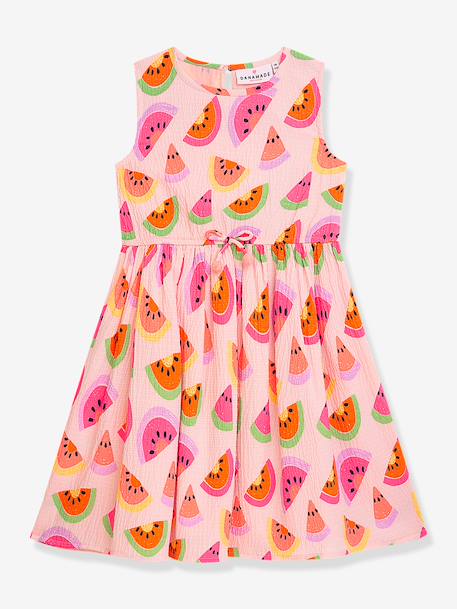 Dress with bow and watermelon print DANAMADE for girl candy pink 