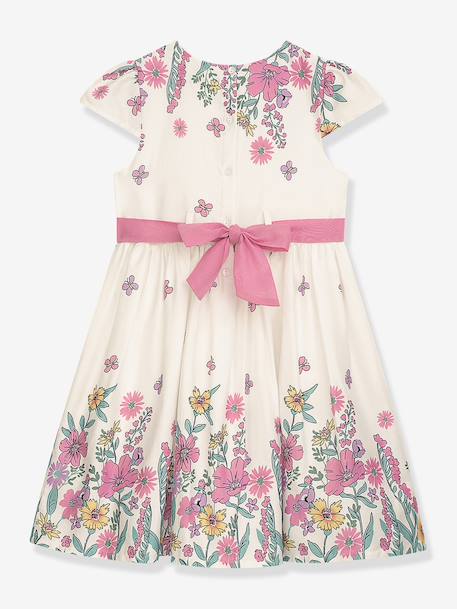 Short-sleeved floral print dress DANAMADE for girl cream 