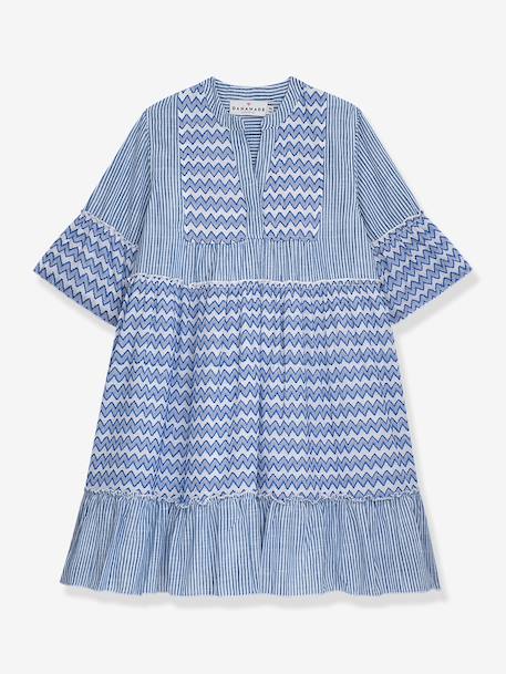 Zigzag pattern lined dress, DANAMADE for girl blue 