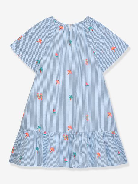 Short-sleeved blue and white striped dress DANAMADE for girl blue 