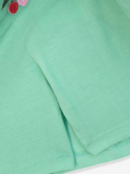Tulle skirt with cherry embroidery DANAMADE for girl mint green 