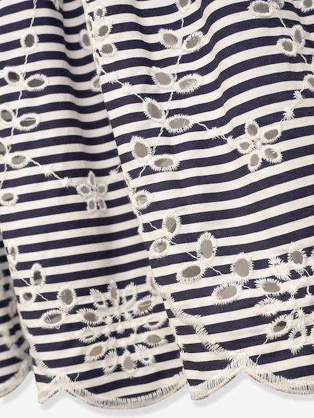 Striped dress with lace motif DANAMADE for girl navy blue 