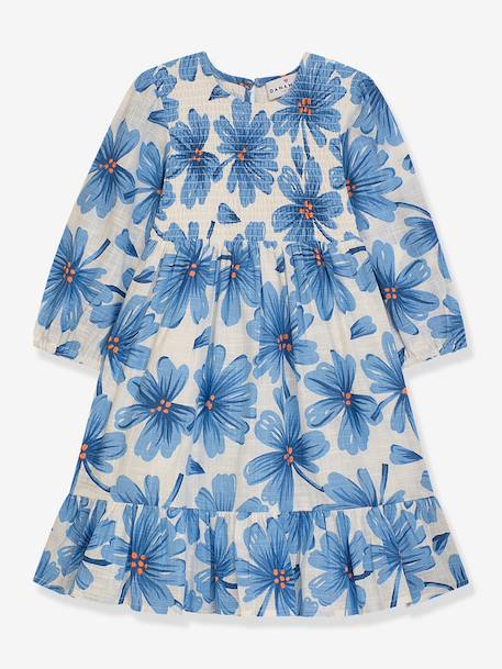 Floral print long-sleeved dress DANAMADE for girl blue 