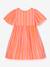 Striped dress with puff sleeves DLILOU DANAMADE for girl orange 