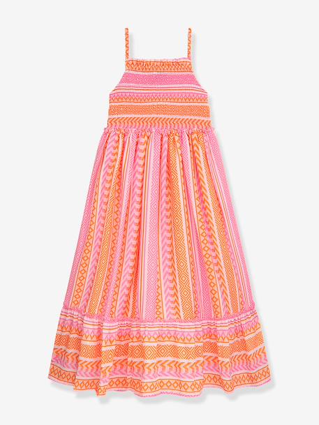 Dress with floral and geometric patterns DANAMADE for girl orange 