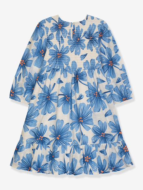 Floral print long-sleeved dress DANAMADE for girl blue 