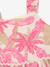 Summer dress with frilled skirt, palm print DANAMADE for girl rose 