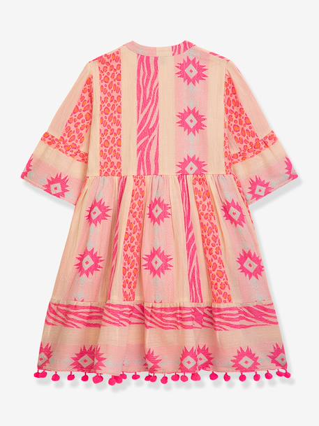 Bohemian graphic motif dress DANAMADE for girl rose 
