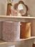 Pack of 2 RETRO FLOWER baskets cinnamon 