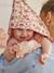 Hooded towel and mitt by LATIKA printed pink 