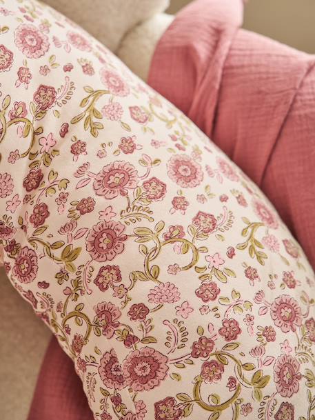 Cover for Feeding Pillow printed beige+printed pink+WHITE LIGHT SOLID 