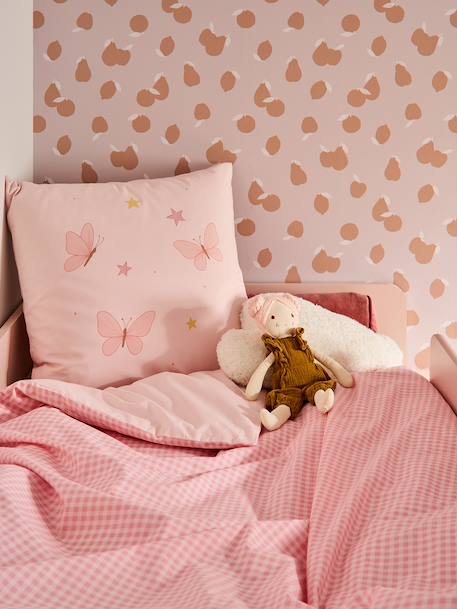 Duvet cover and pillowcase bedding set pale pink 