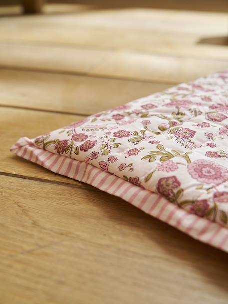 Cotton floor mat for kids printed pink 