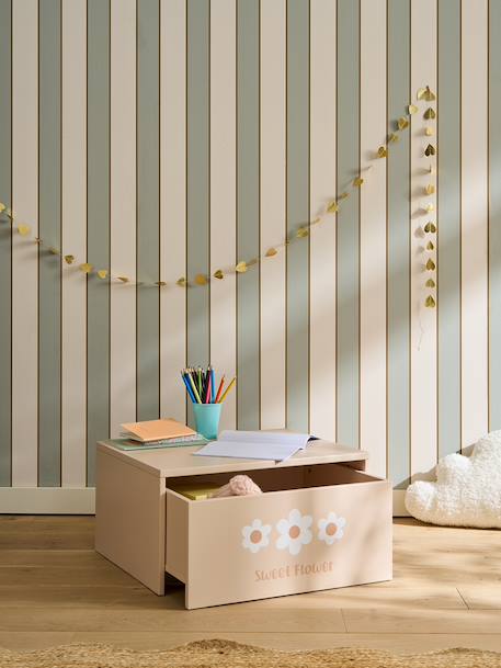 Activity table with storage chest beige+rose 