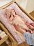 Hooded towel and mitt by LATIKA printed pink 