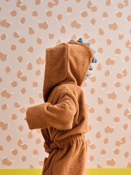 Dinosaur Bathrobe for Babies Blue+camel 