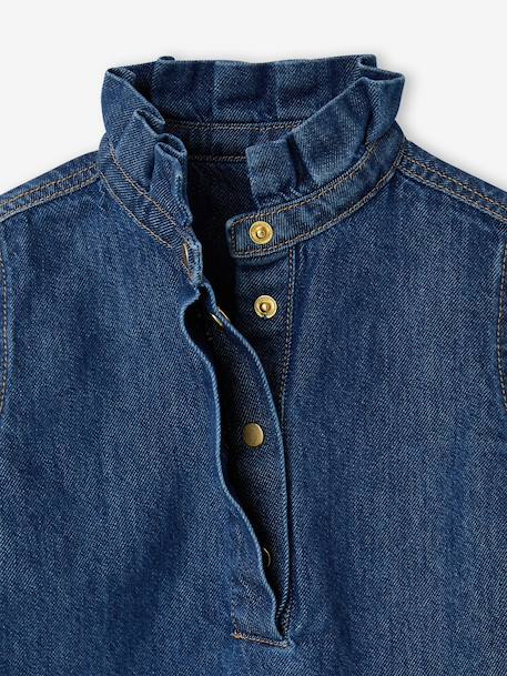 Smock-Style Denim Blouse for Girls, Family Capsule Collection double stone 
