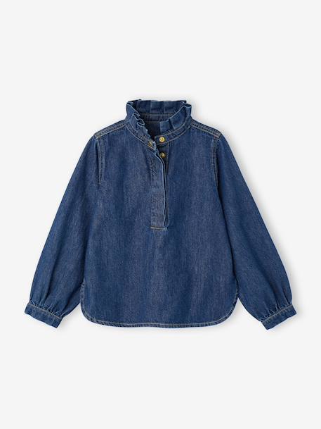Smock-Style Denim Blouse for Girls, Family Capsule Collection double stone 