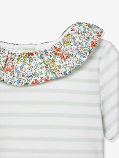 Babys' striped dress light green 