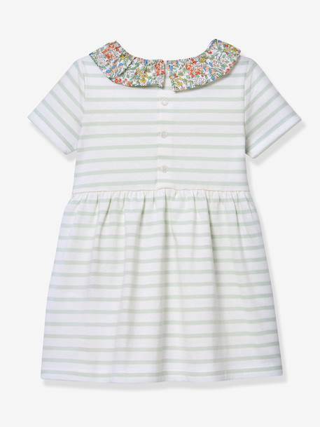 Babys' striped dress light green 