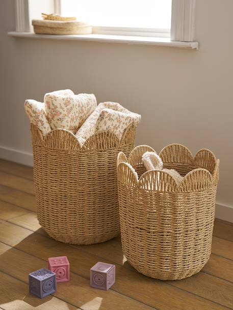Pack of 2 nesting storage baskets beige 